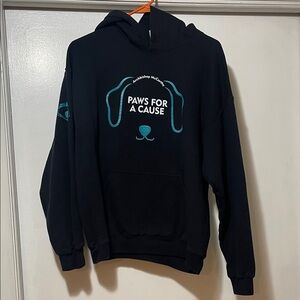 Paws for a Cause Black Hoodie size large